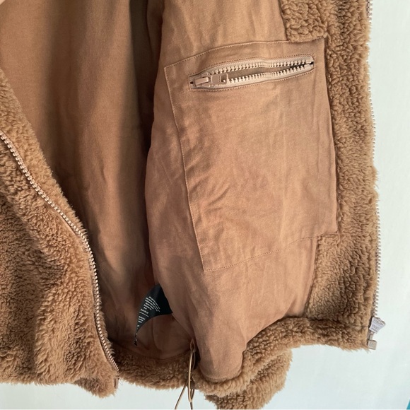 The Upside Fleece Teddy Jacket Brown Tan Zip Up Australian Womens Size 6 US - Picture 7 of 13
